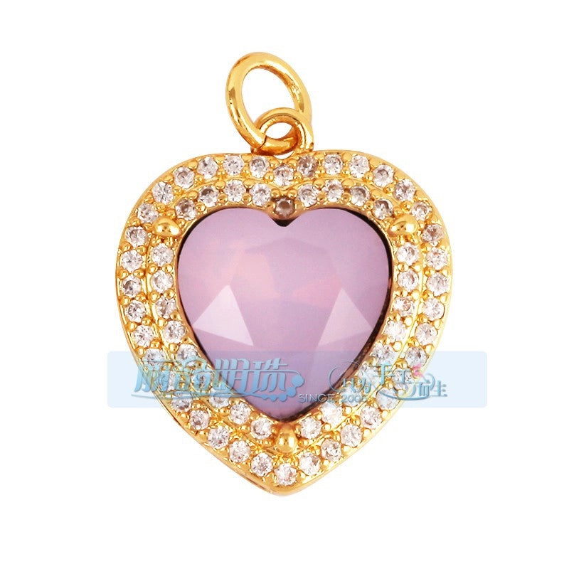 1 Piece Copper Geometric Heart Shape Snowflake Pendant Jewelry Accessories