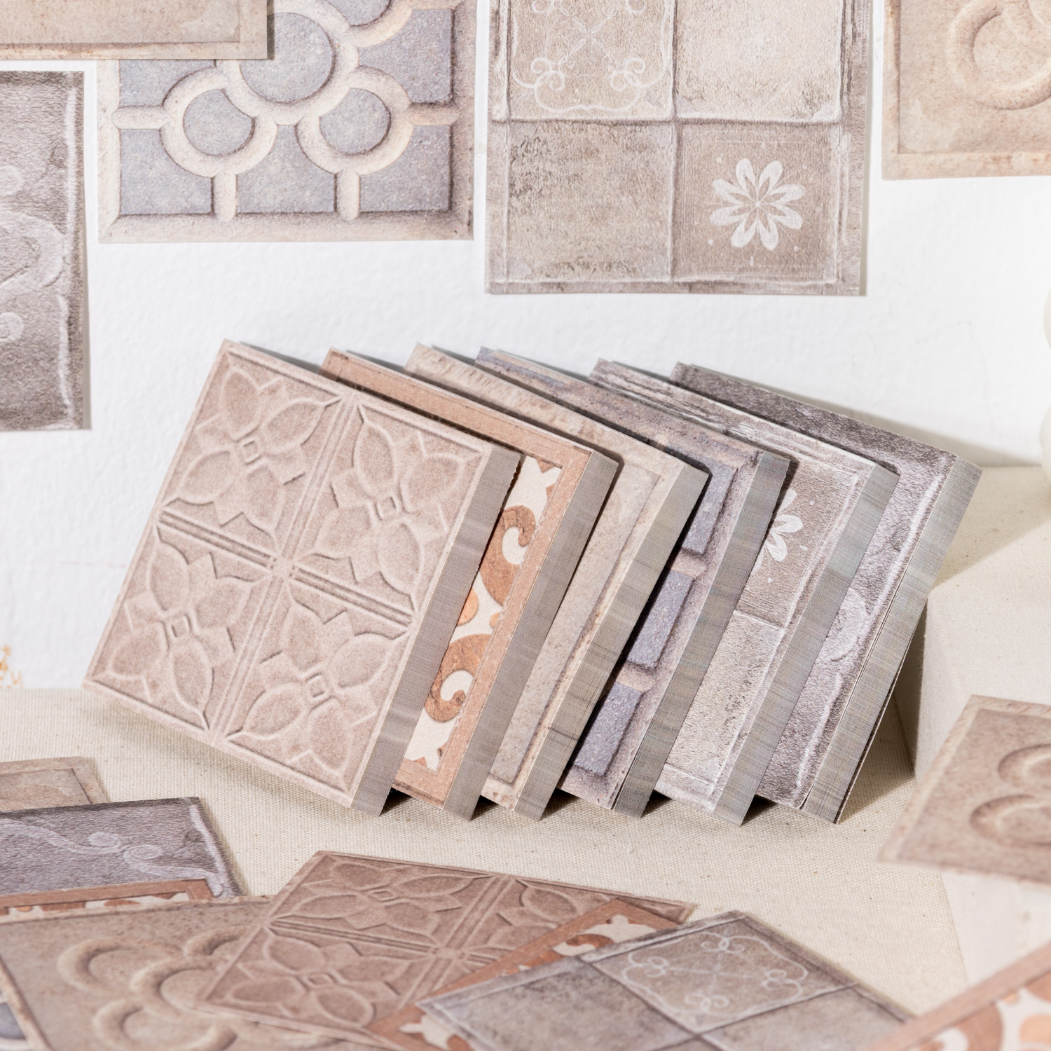 메모 패드 - 바르셀로나 시리즈 빈티지 시뮬레이션 타일을 통과하다