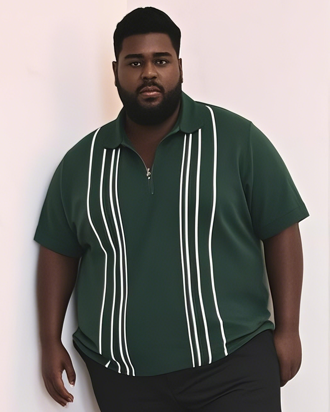 Big Man's Simple Wild Line Top POLO Shirt