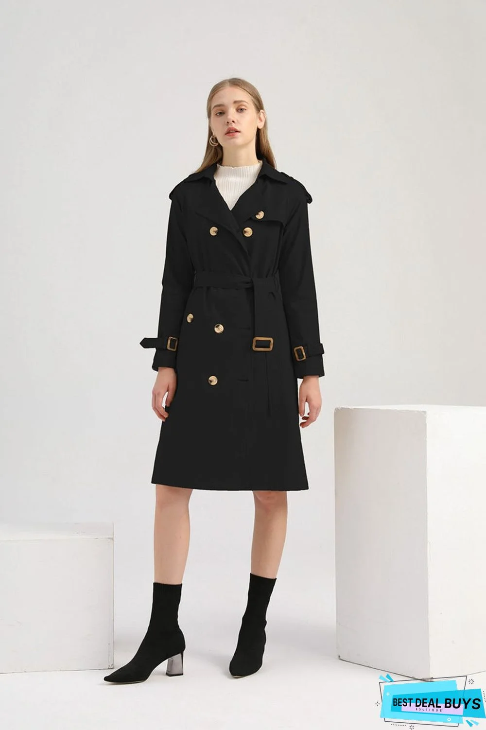 Women's Windbreaker Long Waist Cotton Fashion Coat