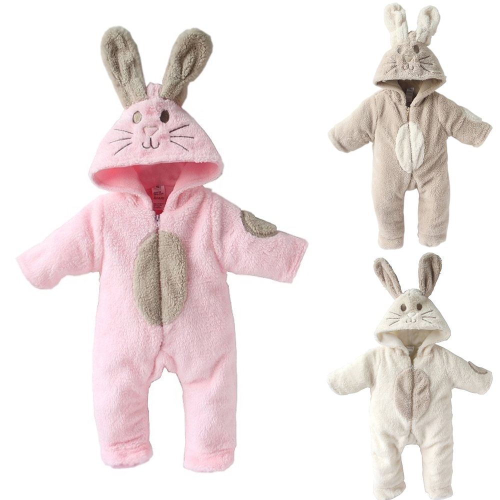 Toddler Baby Onesies Cute Bunny Animal Rabbit Romper Hoodie Jumpsuit-Pajamasbuy