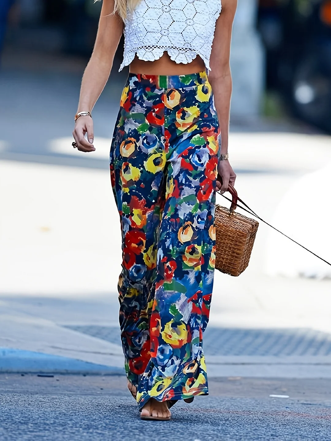 Spring And Autumn New Fashion Versatile Casual Vacation Style Printed Women's Pant | IFYHOME