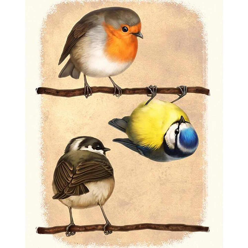 

Three Birds - 11CT Stamped Cross Stitch - 40*50CM, 501 Original