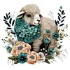 Diamond Painting -5D Full Round Drill Flower Sheep