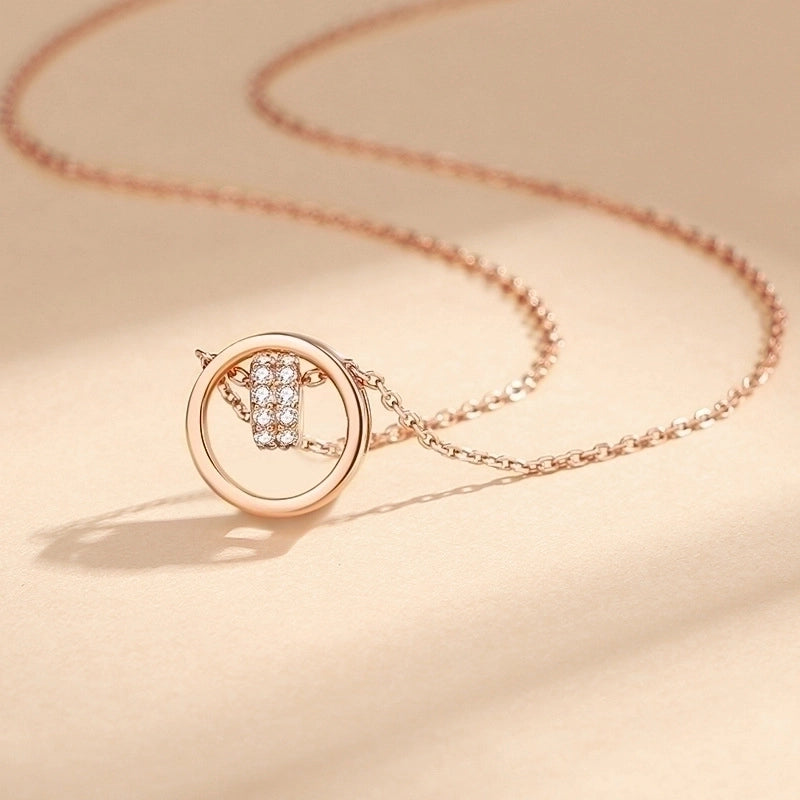 925 Sterling Silver Zircon Cable Chain Plating Inlay Geometric Pendant Necklace