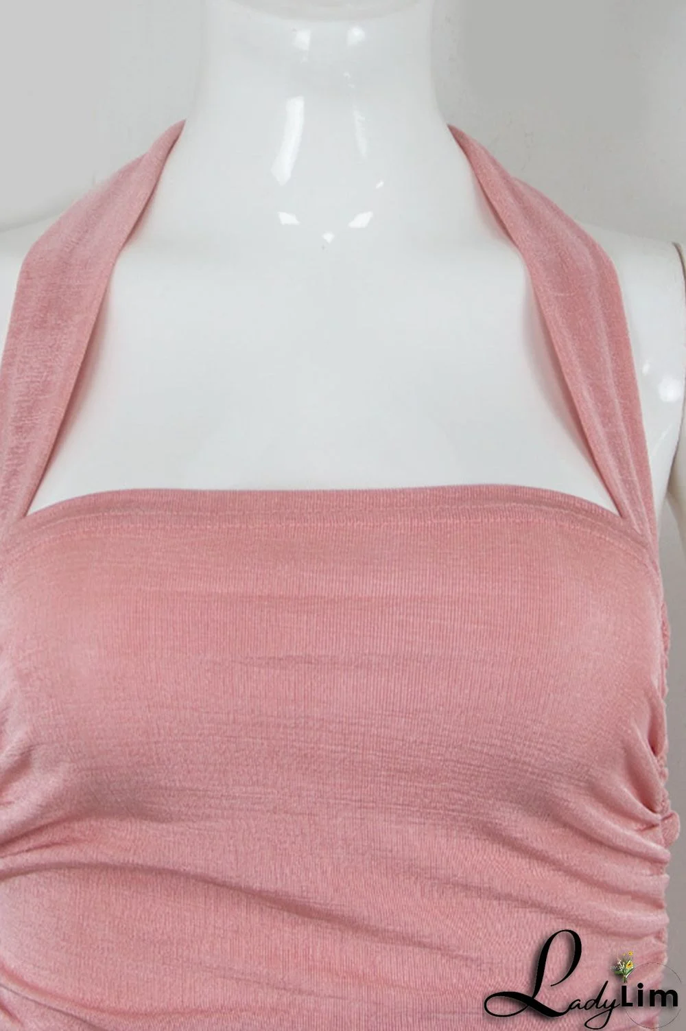 Black Sexy Solid Patchwork Backless Fold Halter One Step Skirt Dresses