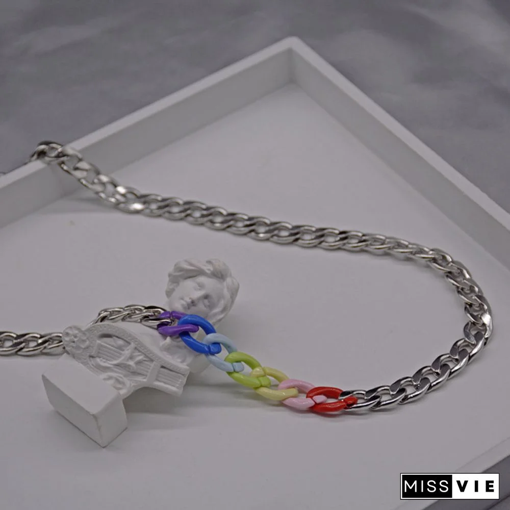 Rainbow Chain Titanium Steel Necklace