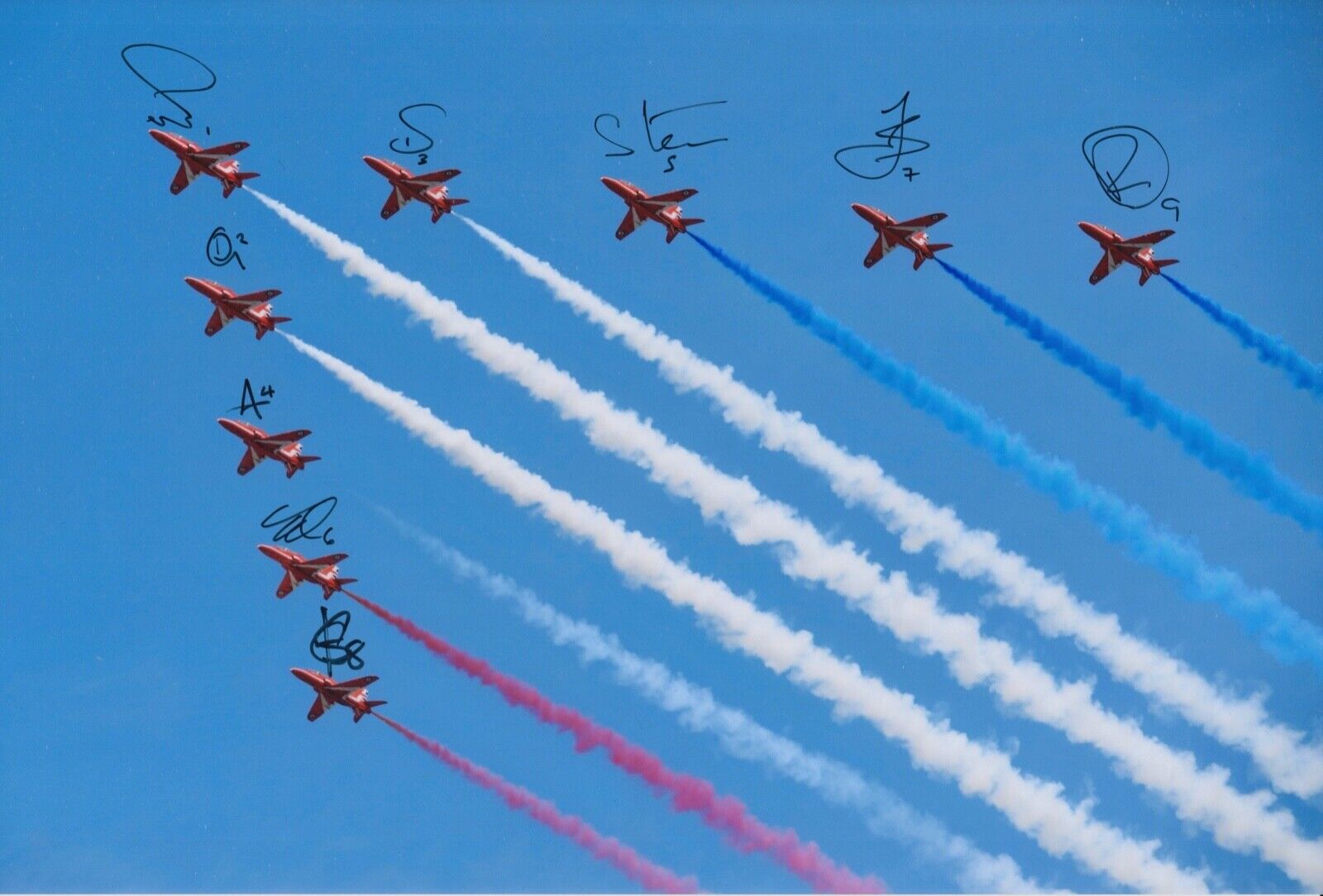 RAF RED ARROWS HAND SIGNED 12X8 Photo Poster painting AUTOGRAPH