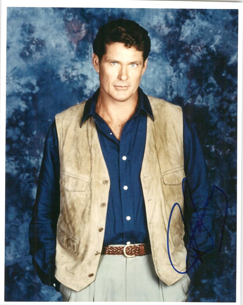 David Hasselhoff Signed Autographed Glossy 8x10 Photo Poster painting - COA Matching Holograms