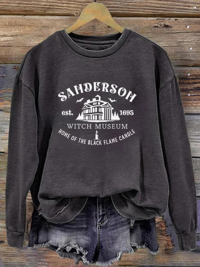 Women Printed Round Neck Long Sleeve Sweatshirt