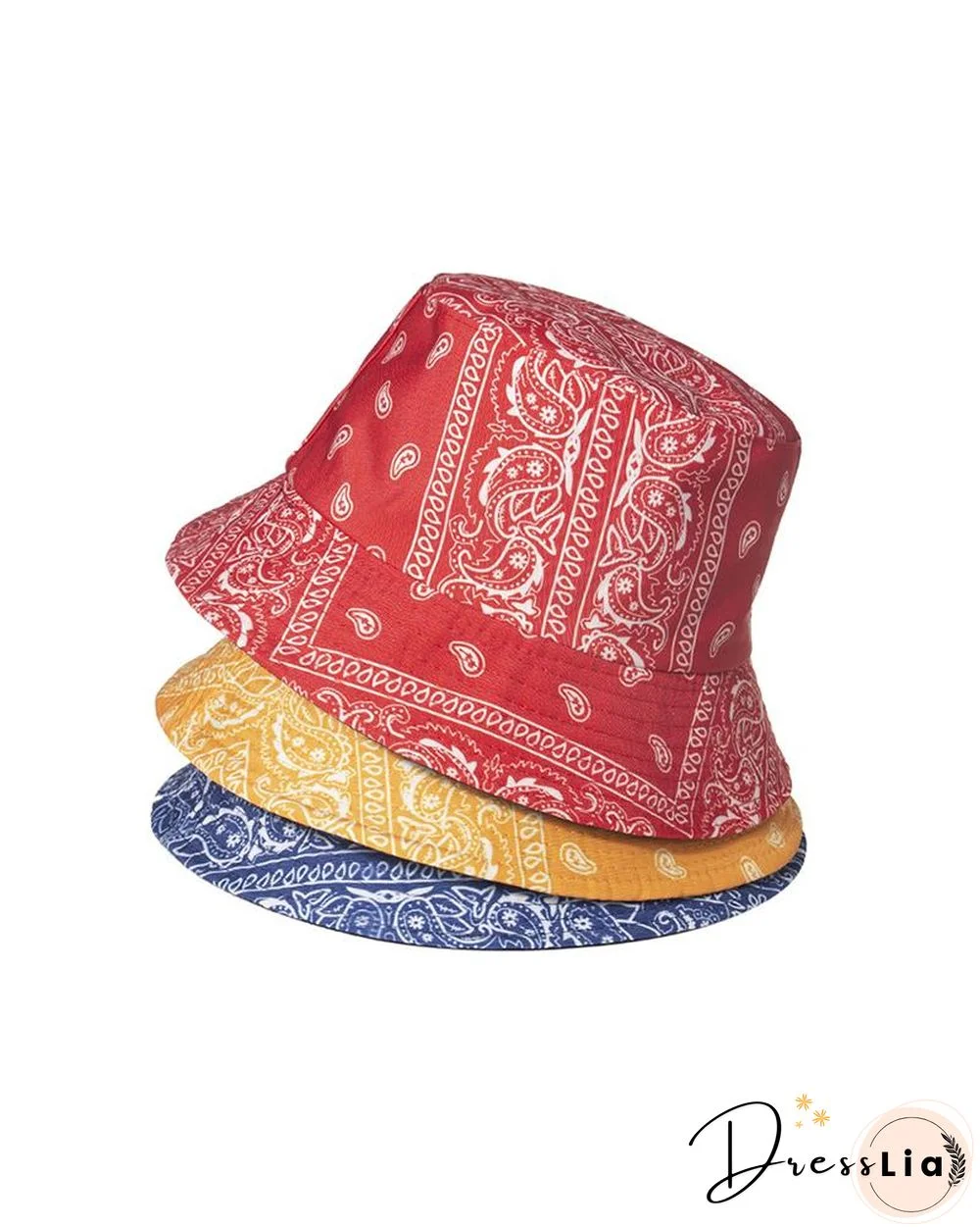 Paisley Print Bucket Hat Outdoor Sun UV Protection Casual Fishing Cap