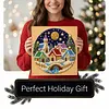 (25x25cm)DIY Pearl Painting Xmas Framed Handmade Pearl Material Art Kit Living Room Decor