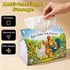 DIY Diamond Art Tissue Box Holder Farm Chicken PULeather Diamond Art Desktop Organizer Resin Rhinestone Storage Organizers Gem Art Home Office Decor Craft Gift for Women