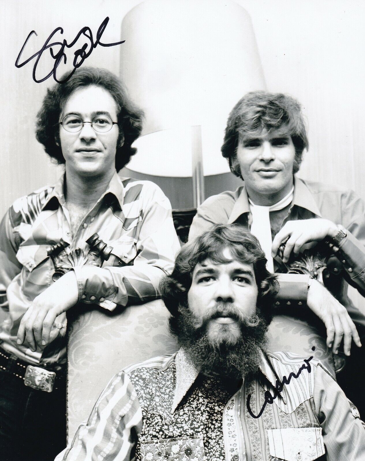 Creedence Clearwater Revival CCR REAL SIGNED Photo Poster painting #1 COA by Stu Doug Cosmo