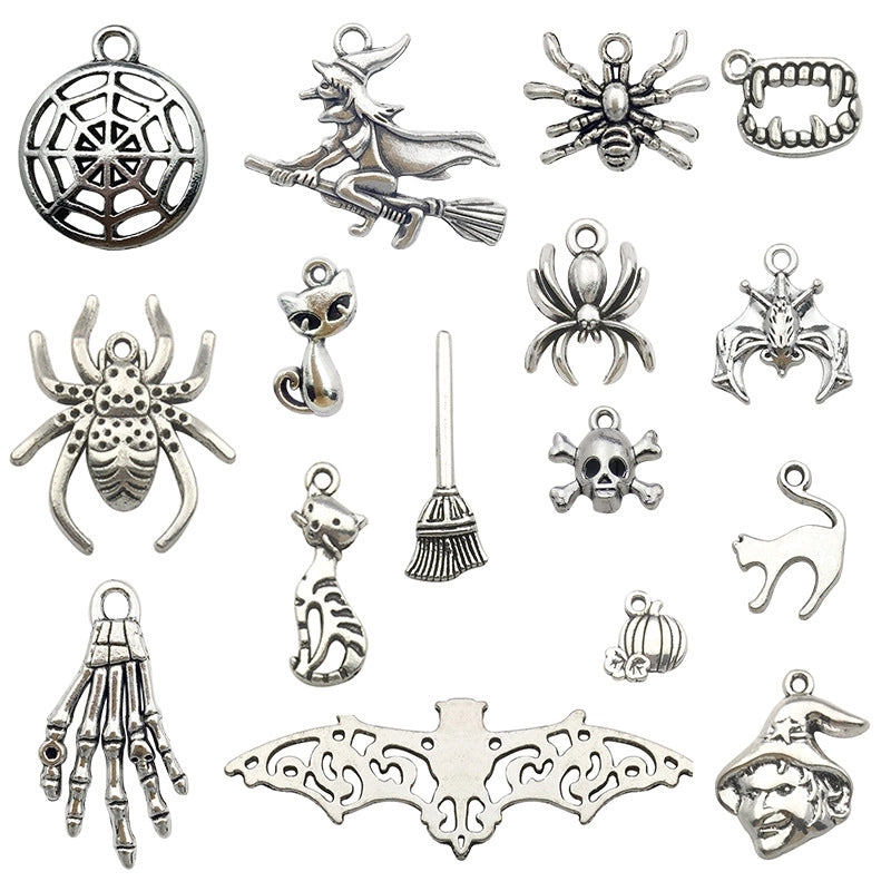 1 Piece Alloy Spider Spider Web Skull Pendant Jewelry Accessories
