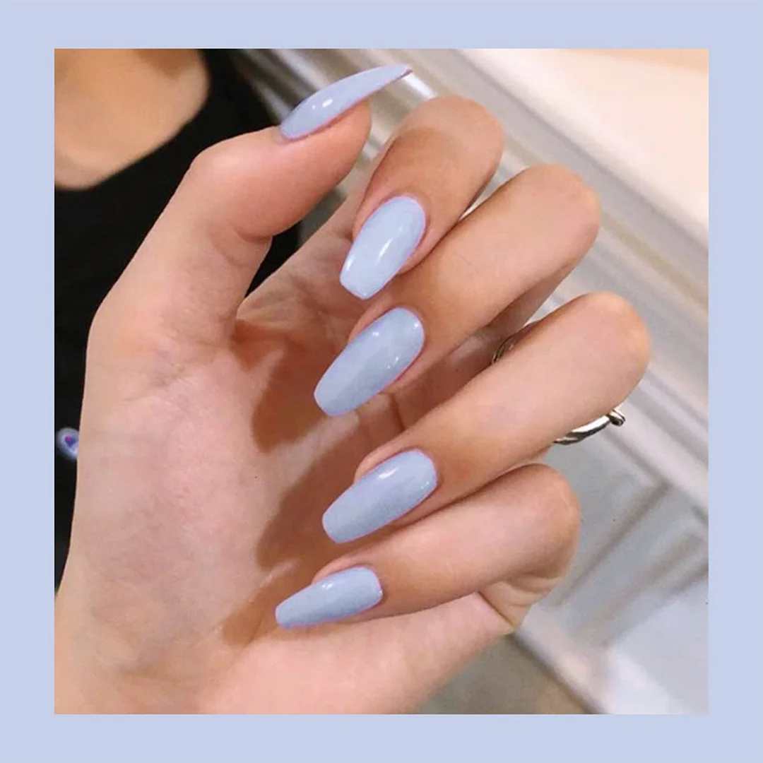 24Pcs Detachable French False Nails Ballerina Wearable Artificial Stiletto Fake Nails DIY Press Glue Full Cover Coffin Nail Tips