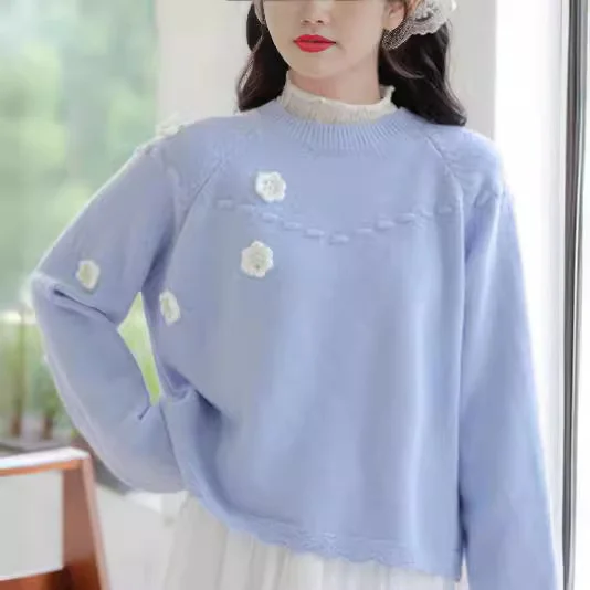 Churchf Churchf Autumn Winter New Soft Waxy Loose Small Sweet Soft Waxy Sweater Female Long Sleeve Knit Sweater Female