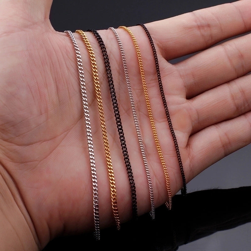 Minimalist Commute Solid Color Titanium Steel Plating 18K Gold Plated Women’s Necklace