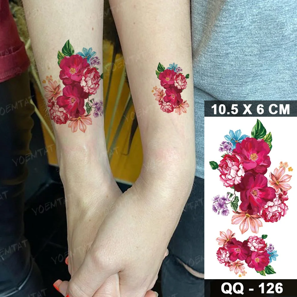Transfer Temporary Tattoo Stickers Butterfly Flower Realistic Sexy Flash Tatoo Women Men Arm Waist Line Body Art Fake Tatto Cool