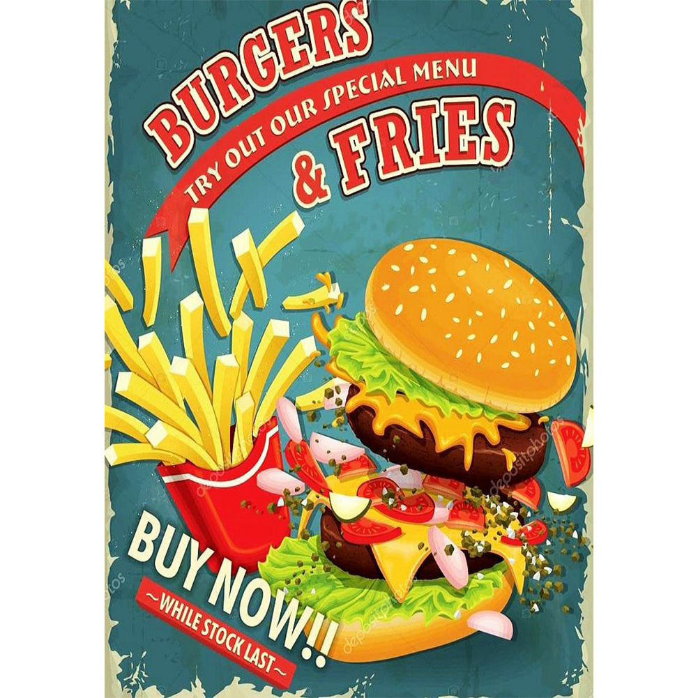 

Burger Chip - Round Drill Diamond Painting - 35*50CM, 501 Original