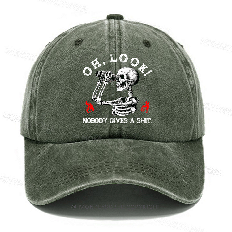 Personalized "Oh Look Nobody Gives A Shit" Custom Washed Baseball Caps