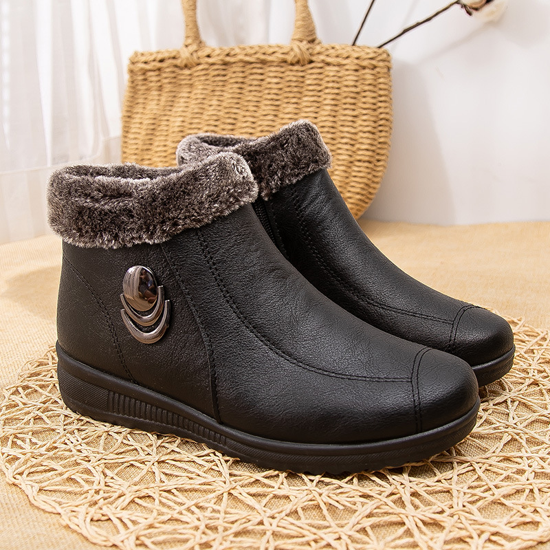Abeerbajpai fall fashion Waterproof Mule Clogs women boots Winter Warm Unisex Fur boots House Room Slippers Trend Indoor Floor Shoes Slides For Women