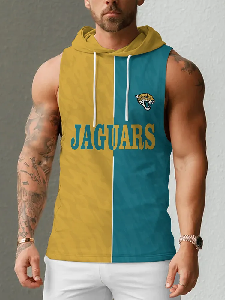 Jacksonville Jaguars Men's  Casual Comfy Sleeveless Hooded Tank Top