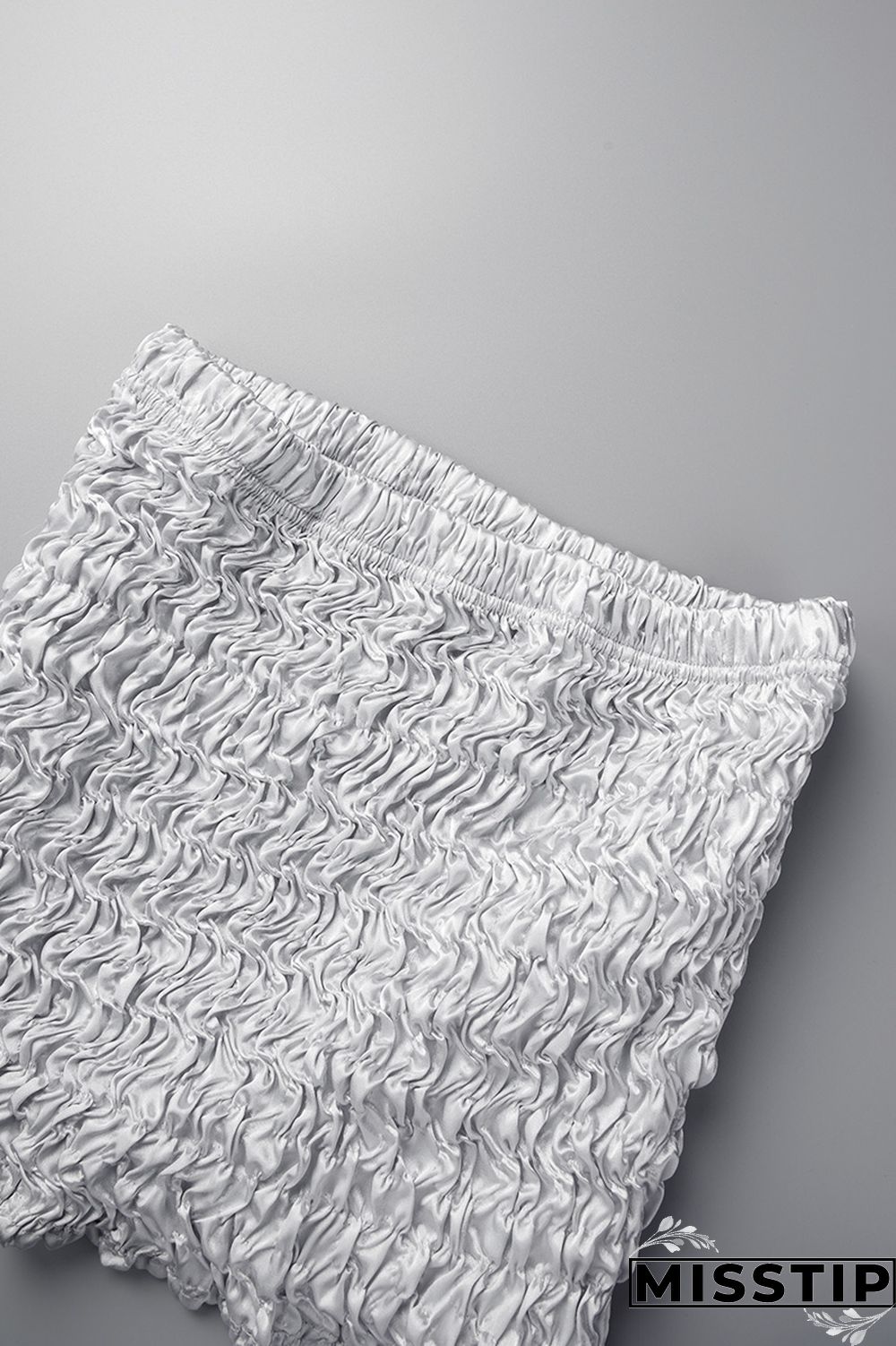 Black Street Solid Patchwork Fold High Waist Pencil Solid Color Bottoms