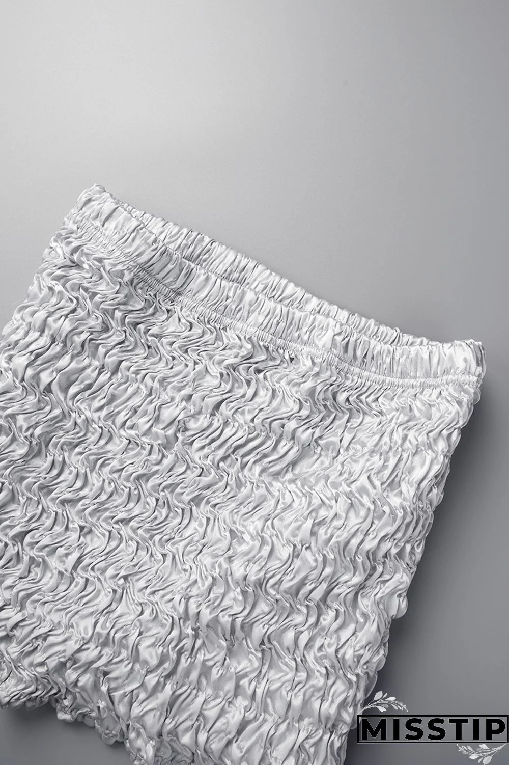 Black Street Solid Patchwork Fold High Waist Pencil Solid Color Bottoms