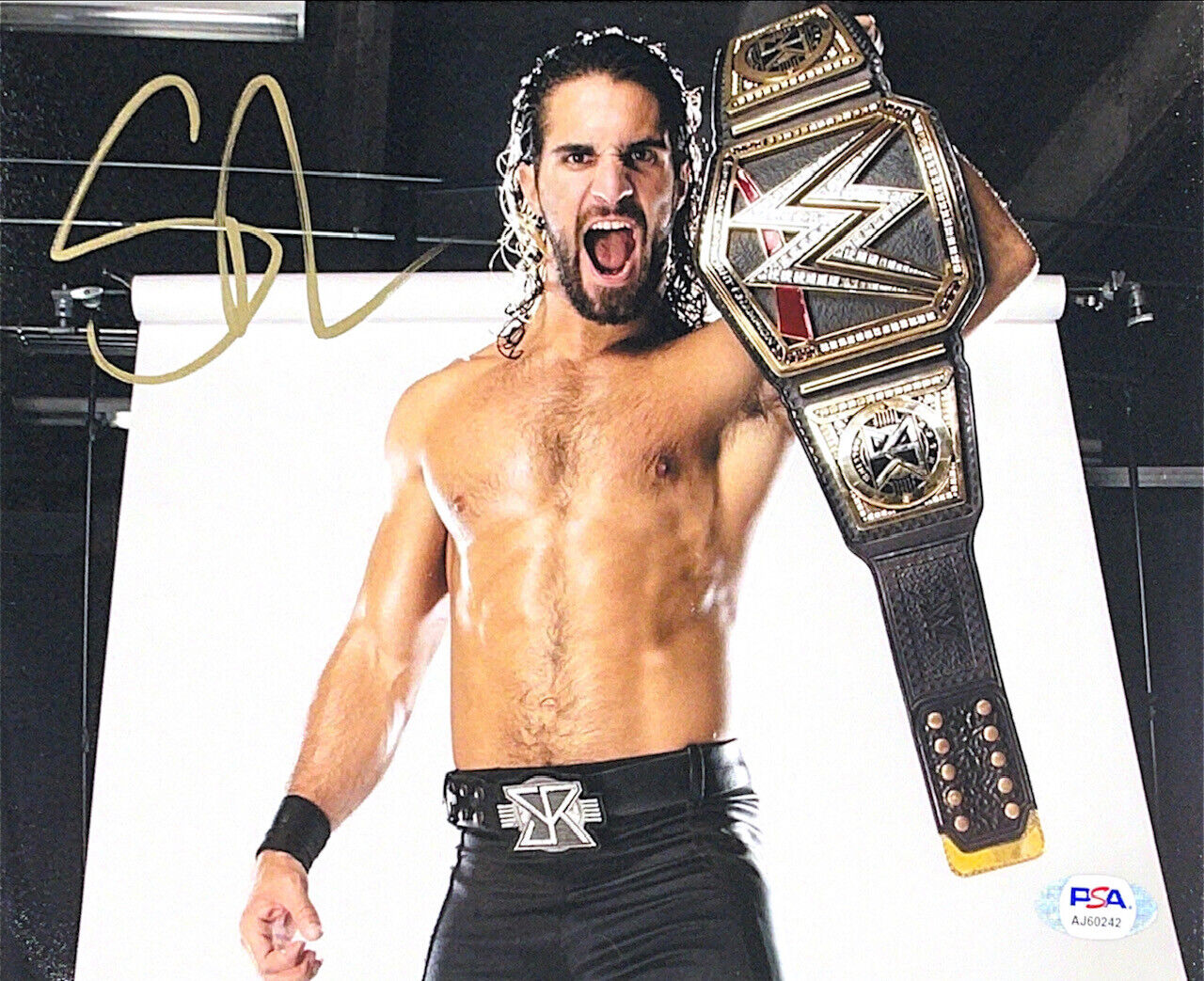 WWE SETH ROLLINS HAND SIGNED AUTOGRAPHED 8X10 WRESTLING Photo Poster painting WITH PSA COA 2