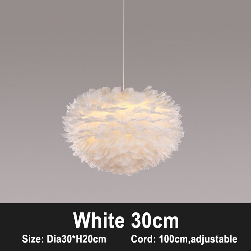 Modern LED Feather Pendant Lights For Bedroom Hanging Lamp Personality Warm Romantic Wedding Room Decoration indoor Lighting