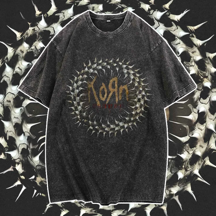 Davidhawaii100% Cotton Casual Men's Vintage Abstract Rock Thorn Street T-Shirt - 100% Cotton