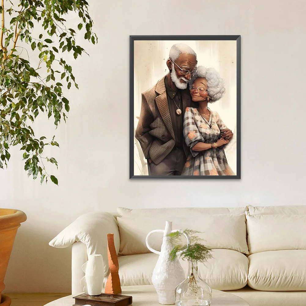 Full Round Diamond Painting 30*40cm - Elderly Couple