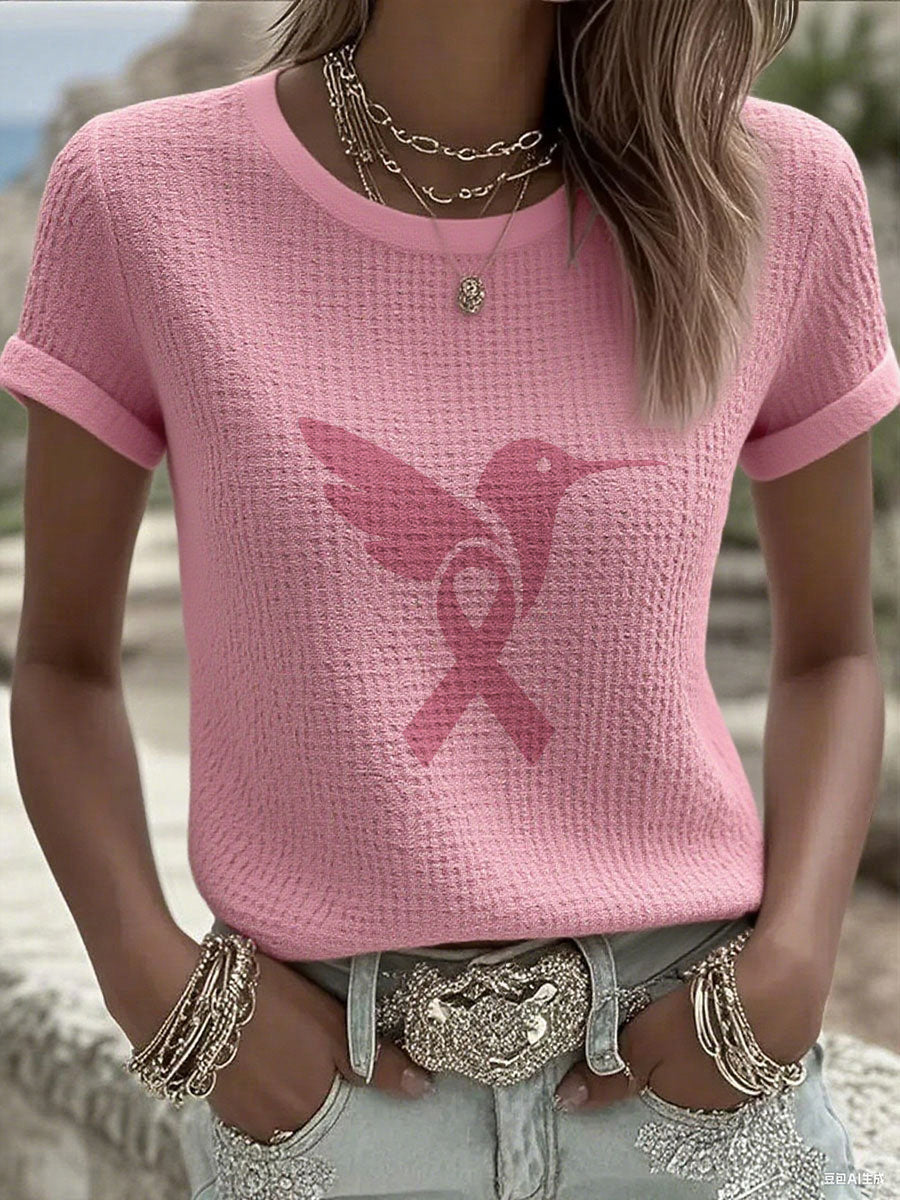 Breast Cancer Awareness Shirt Sunflower Breast Cancer Awareness Hummingbird Pink... Breast Cancer Plus Size Shirts