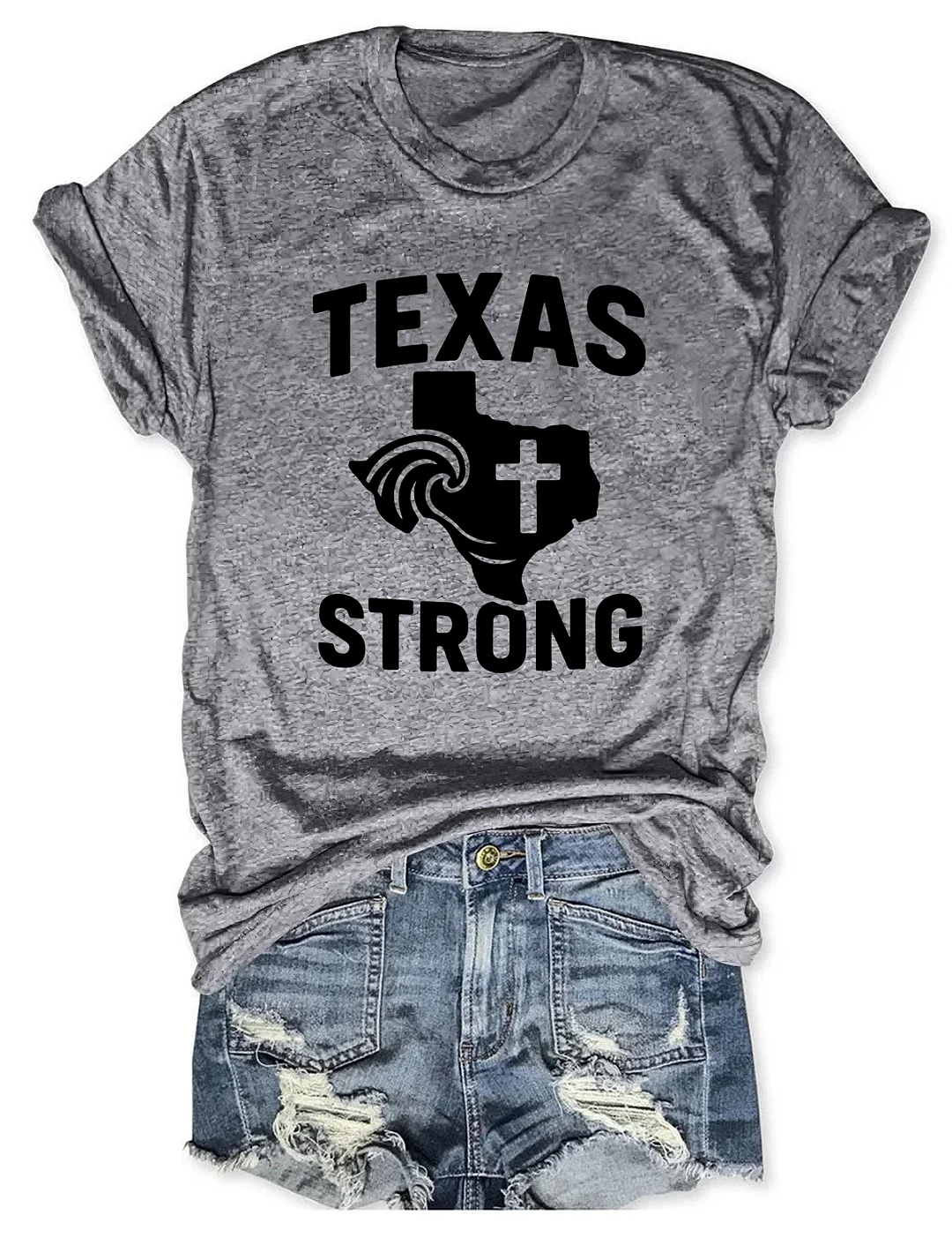 Texas Strong Cross Praying For Tx T-shirt
