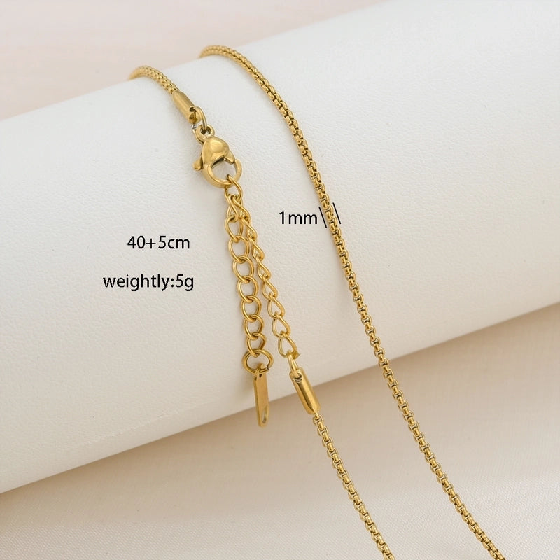 Basic Minimalist Solid Color 304 Stainless Steel 18K Gold Plated Necklace