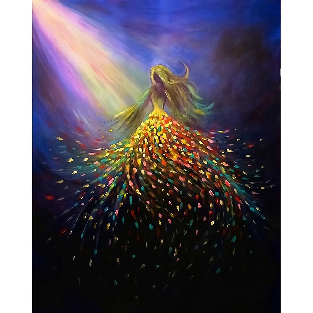 

30*40CM-Dancing Girl Colorings-Round Drill Diamond Painting, 501 Original