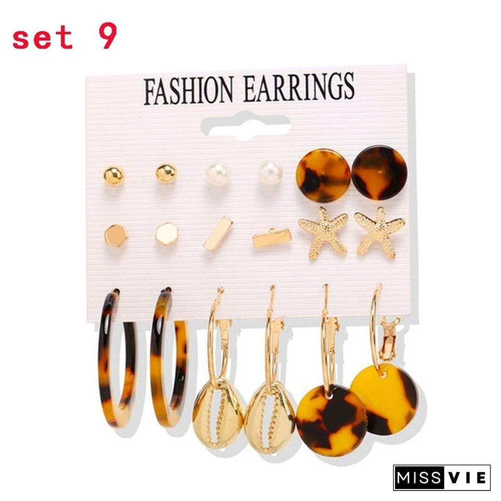 Styles New Tassel Acrylic Earrings For Women Bohemian Set Big Geometric Drop Earring