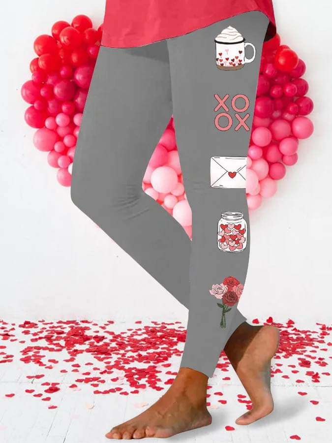 Women's Valentine's Day Print Leggings