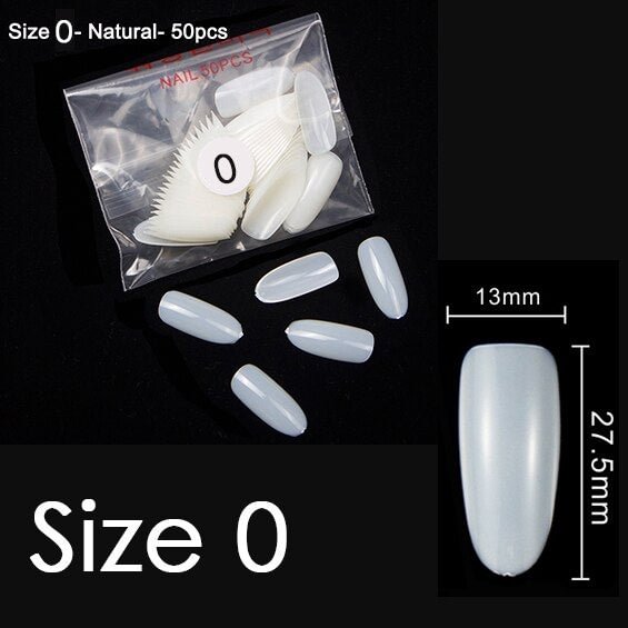 50pcs/pack Sold by separate size 10 sizes available size 0 1 2 3 4 5 6 7 8 9 false oval fake nail tips YW30-YW39