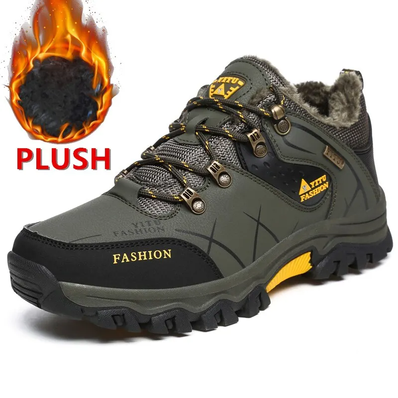 Men Boots Fashion Casual Water Proof Shoes Army Boots Men Winter Boot Black Platform Sneakers Mens Safety Shoe Warm Snow Boots