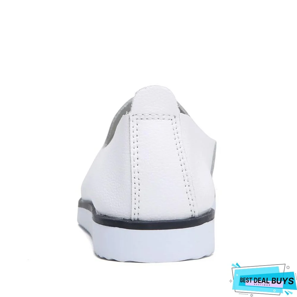 Women Ballet Flats Shoes Genuine Leather Slip On Shallow Moccasins Flats Shoes