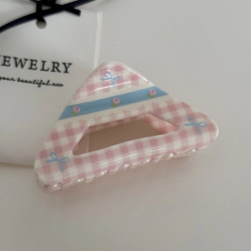 Women’s Cute Sweet Korean Style Color Block Heart Shape Arylic Hair Claws