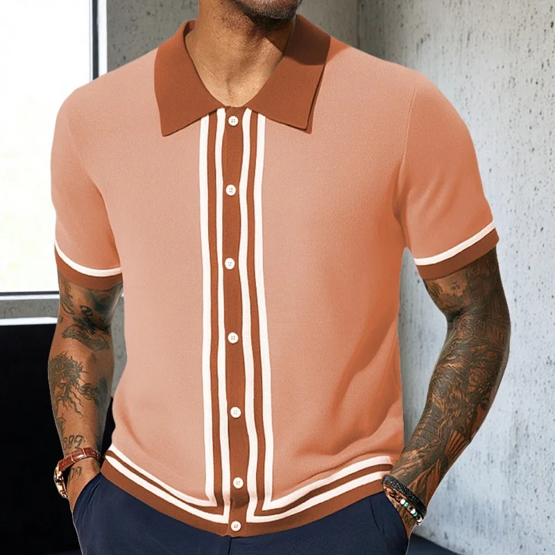 Uveng Uveng Men's New Summer Knits Clip Short Sleeve Business Polo Shirt Men's SY0080