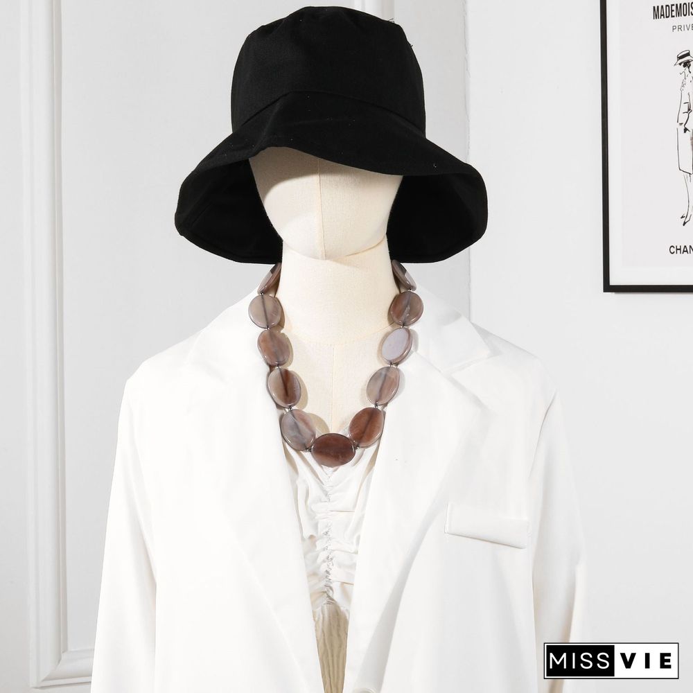 Women's Fashion Blue Acrylic Bead Necklace