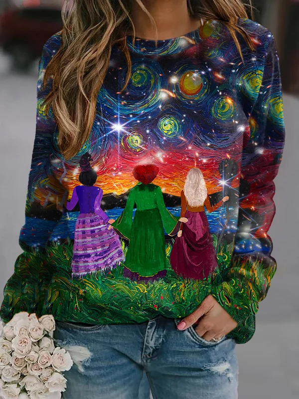 Fashion Abstract Print Long Sleeve Sweatshirt