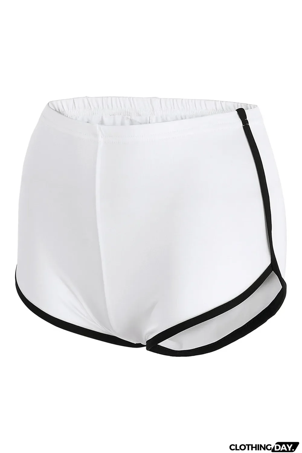 Turquoise Casual Sportswear Print Solid Patchwork Skinny High Waist Short