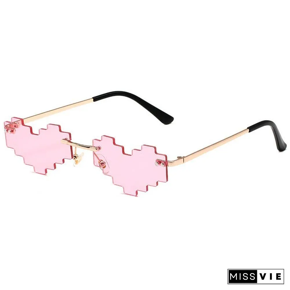 Love Heart Pattern Lens Funny Sunglasses