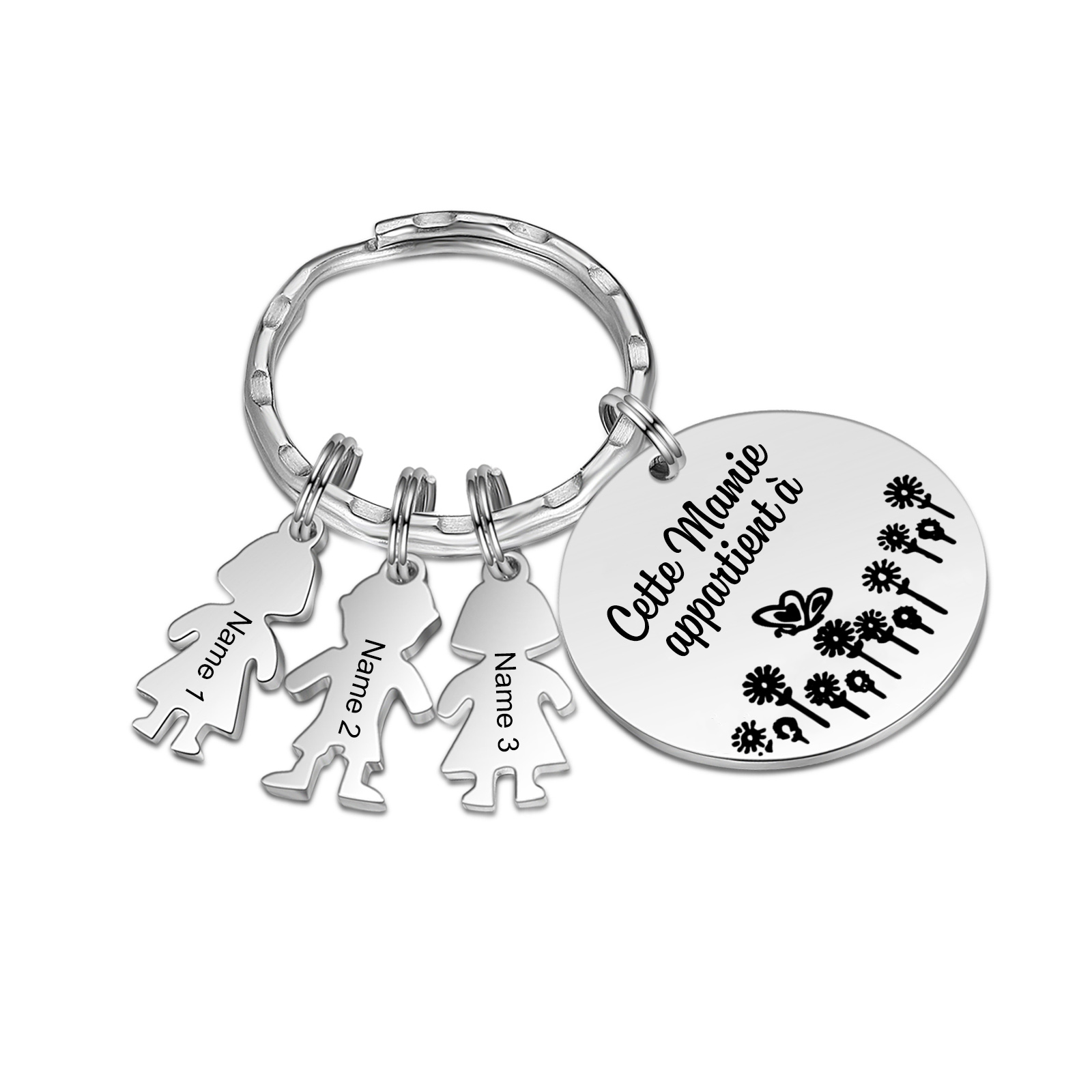 À Ma Mamie - 1-5 Noms Porte-Clés Personnalisés Avec Breloques Enfants