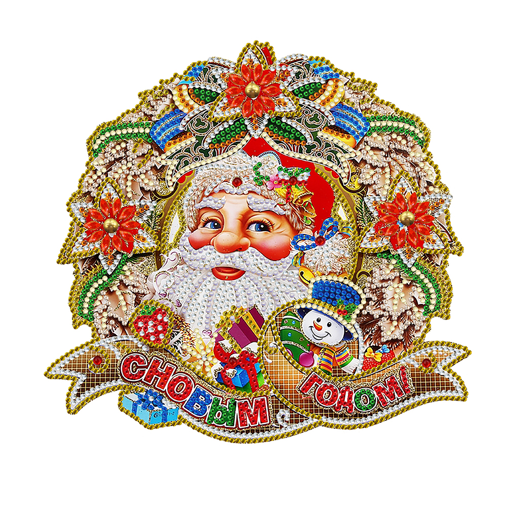 

Santa Claus Wreath - Special Shaped Diamond Painting - 30*30CM, 501 Original